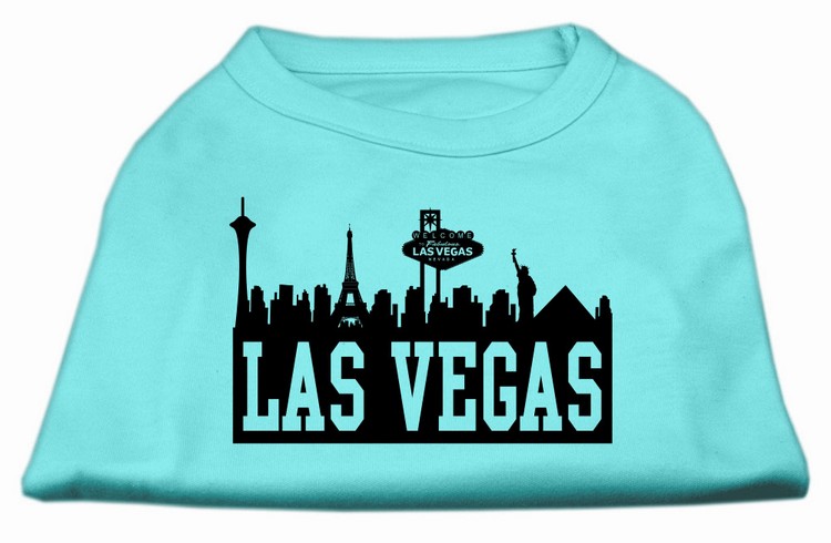 Las Vegas Skyline Screen Print Shirt Aqua XS