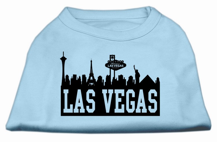 Las Vegas Skyline Screen Print Shirt Baby Blue XS