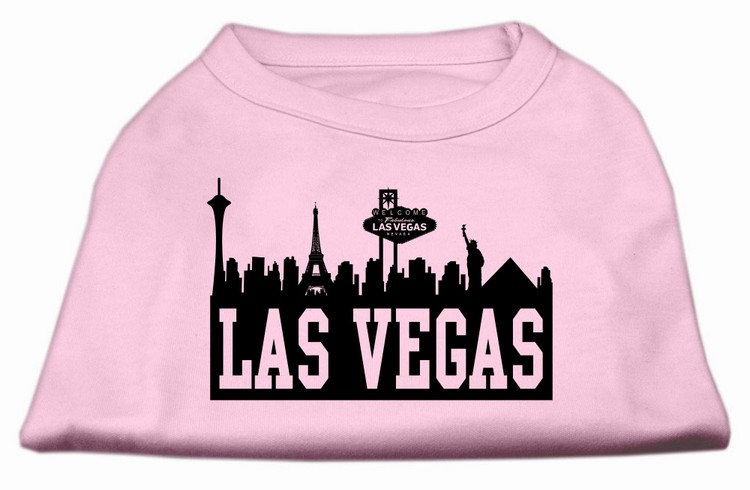 Las Vegas Skyline Screen Print Shirt Light Pink XS