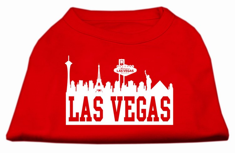 Las Vegas Skyline Screen Print Shirt Red XS