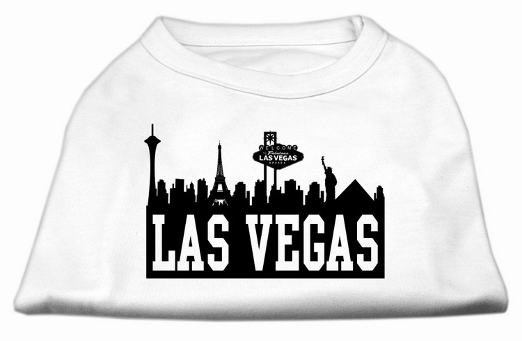 Las Vegas Skyline Screen Print Shirt White XL