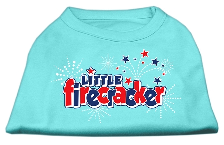 Little Firecracker Screen Print Shirts Aqua XS