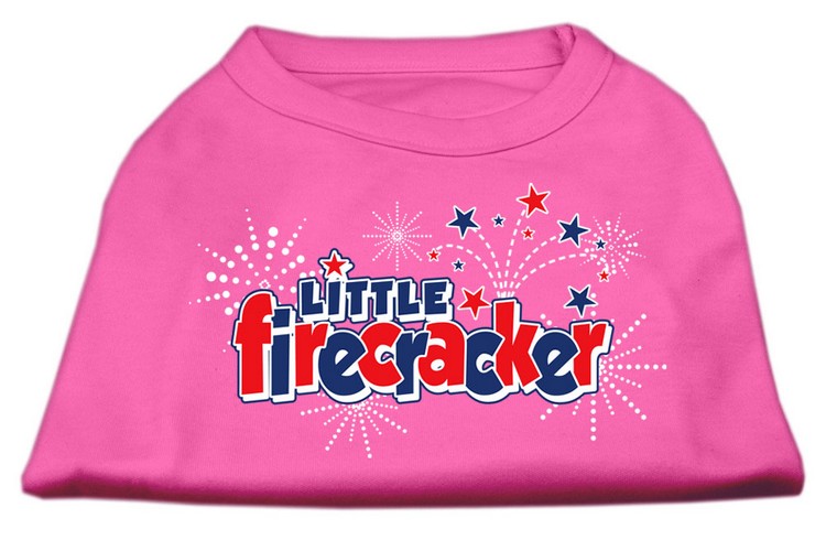 Little Firecracker Screen Print Shirts Bright Pink XS