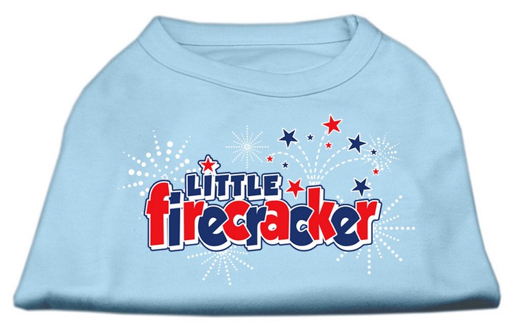 Little Firecracker Screen Print Shirts Baby Blue XS