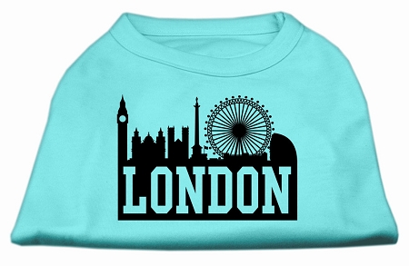 London Skyline Screen Print Shirt Aqua XL