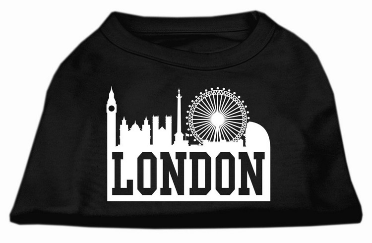 London Skyline Screen Print Shirt Black Lg