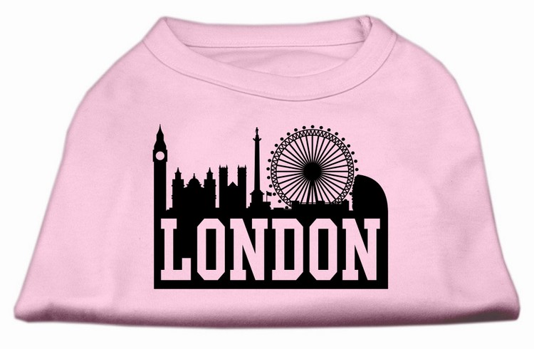 London Skyline Screen Print Shirt Light Pink Sm