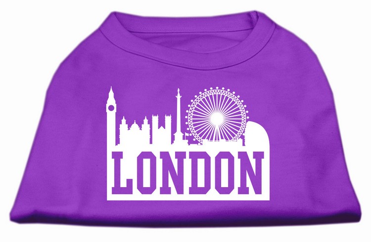 London Skyline Screen Print Shirt Purple XS