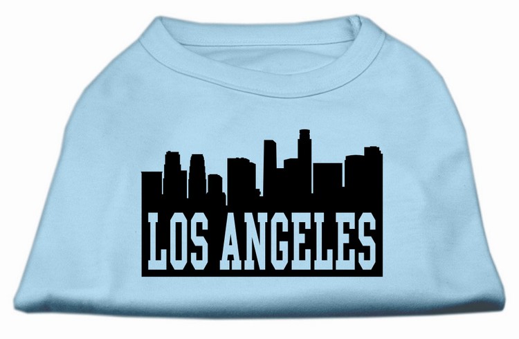 Los Angeles Skyline Screen Print Shirt Baby Blue XXL