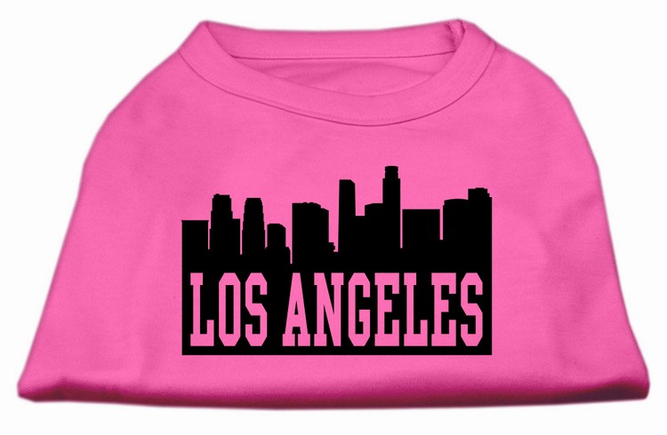 Los Angeles Skyline Screen Print Shirt Bright Pink XXL