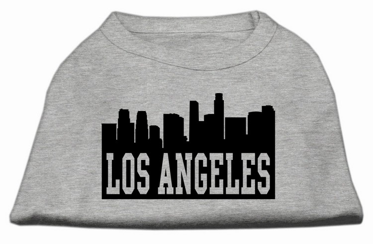 Los Angeles Skyline Screen Print Shirt Grey XS