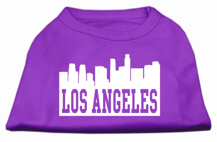 Los Angeles Skyline Screen Print Shirt Purple XXXL