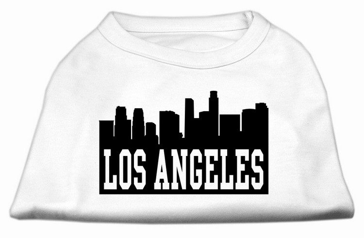 Los Angeles Skyline Screen Print Shirt White XL