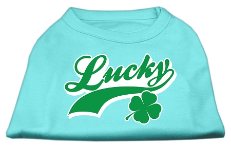 Lucky Swoosh Screen Print Shirt Aqua XS