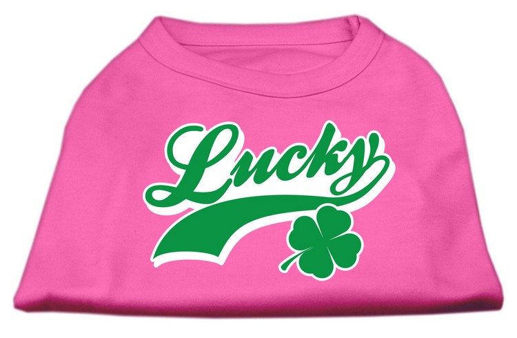 Lucky Swoosh Screen Print Shirt Bright Pink XS