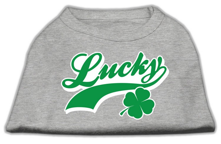 Lucky Swoosh Screen Print Shirt Grey Lg