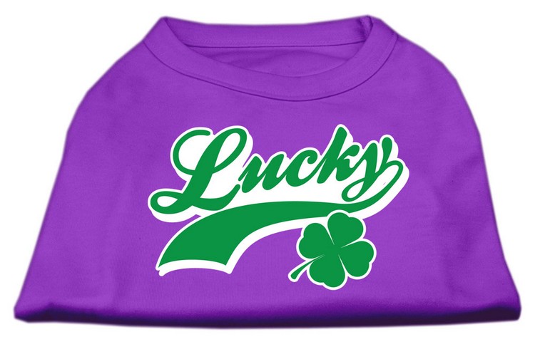 Lucky Swoosh Screen Print Shirt Purple XS