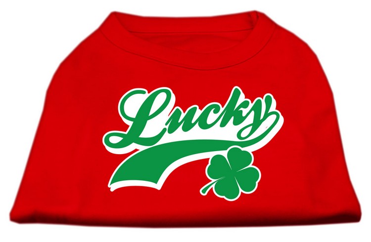 Lucky Swoosh Screen Print Shirt Red XS