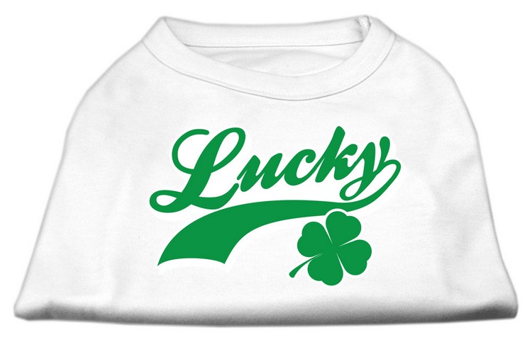 Lucky Swoosh Screen Print Shirt White XS