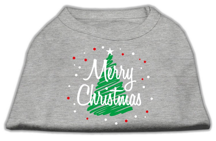 Scribbled Merry Christmas Screenprint Shirts Grey XXL