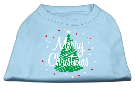 Scribbled Merry Christmas Screenprint Shirts Baby Blue M