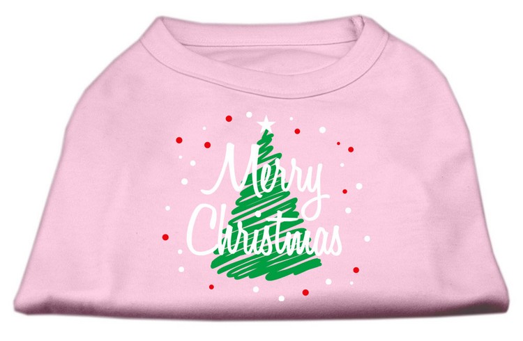 Scribbled Merry Christmas Screenprint Shirts Light Pink XXL