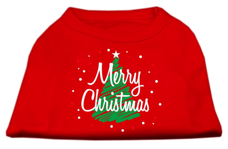 Scribbled Merry Christmas Screenprint Shirts Red XXXL