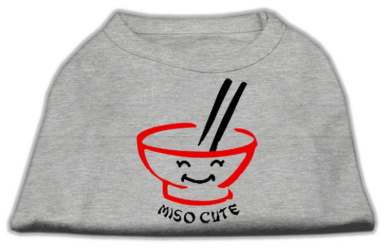 Miso Cute Screen Print Shirts Grey XXXL