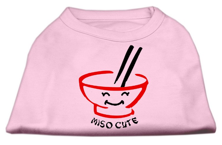 Miso Cute Screen Print Shirts Pink XS