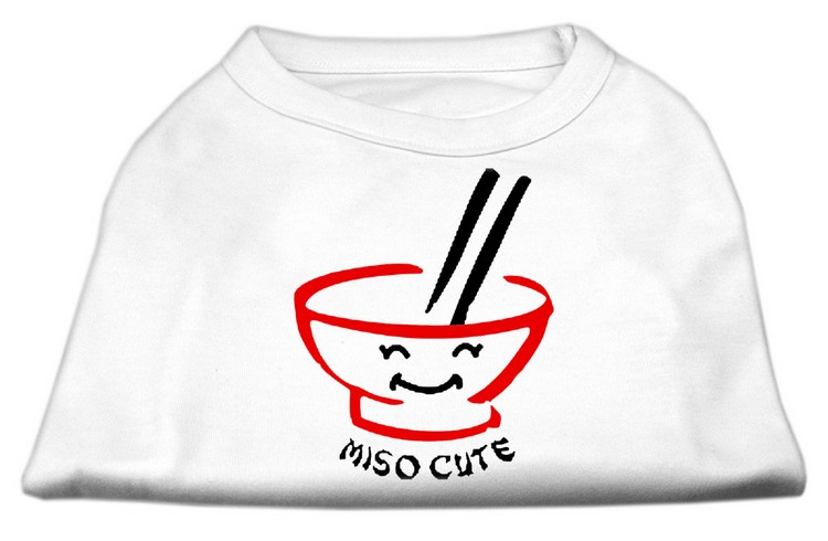 Miso Cute Screen Print Shirts White Sm