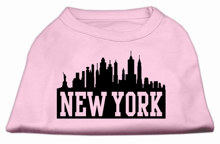 New York Skyline Screen Print Shirt Light Pink XL