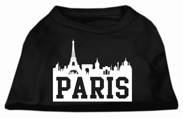 Paris Skyline Screen Print Shirt Black XXL