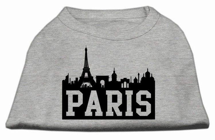 Paris Skyline Screen Print Shirt Grey Lg