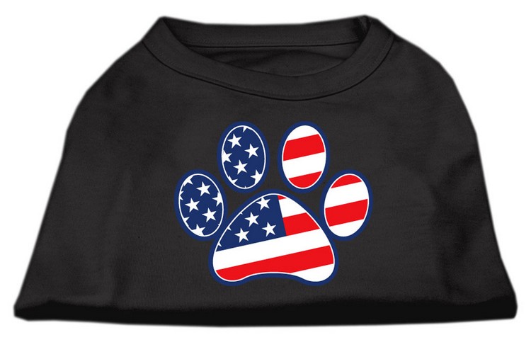 Patriotic Paw Screen Print Shirts Black XXL