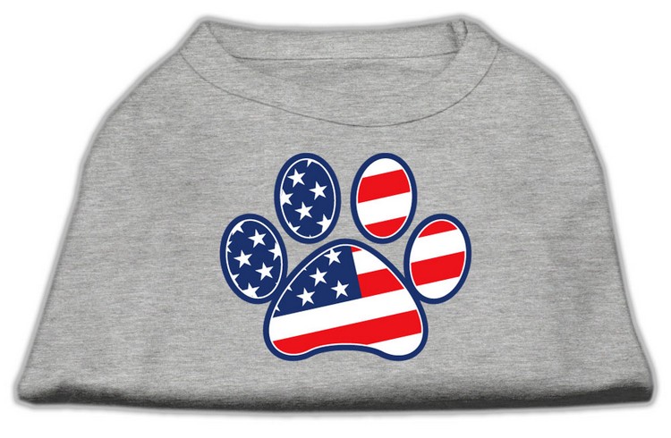 Patriotic Paw Screen Print Shirts Grey XXXL