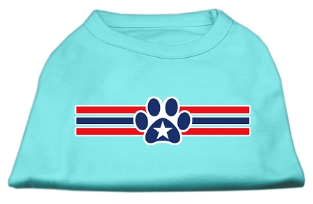 Patriotic Star Paw Screen Print Shirts Aqua XS