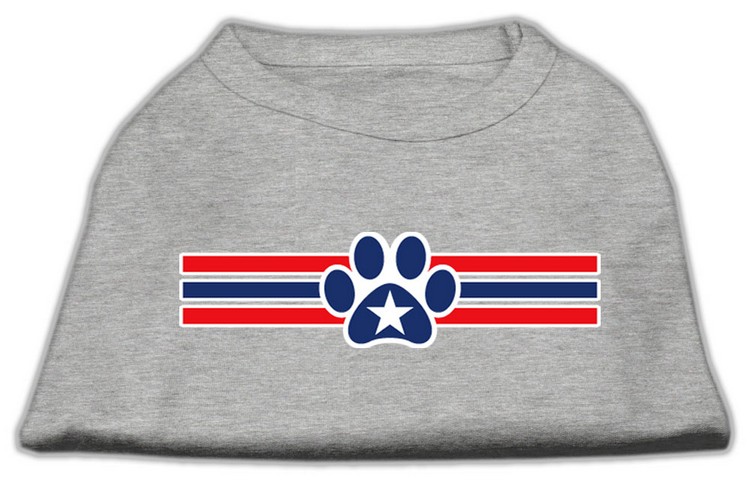 Patriotic Star Paw Screen Print Shirts Grey XXXL