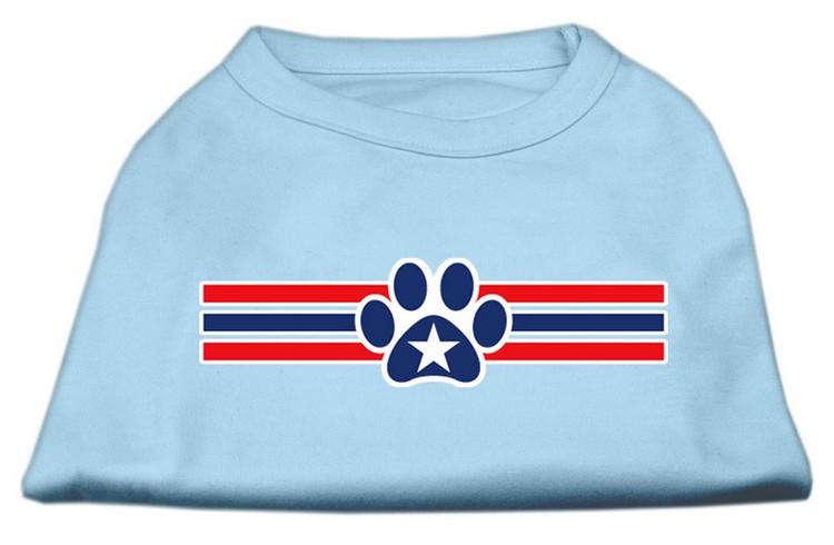 Patriotic Star Paw Screen Print Shirts Baby Blue M