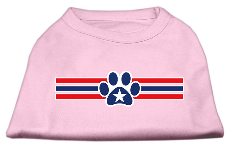 Patriotic Star Paw Screen Print Shirts Light Pink L