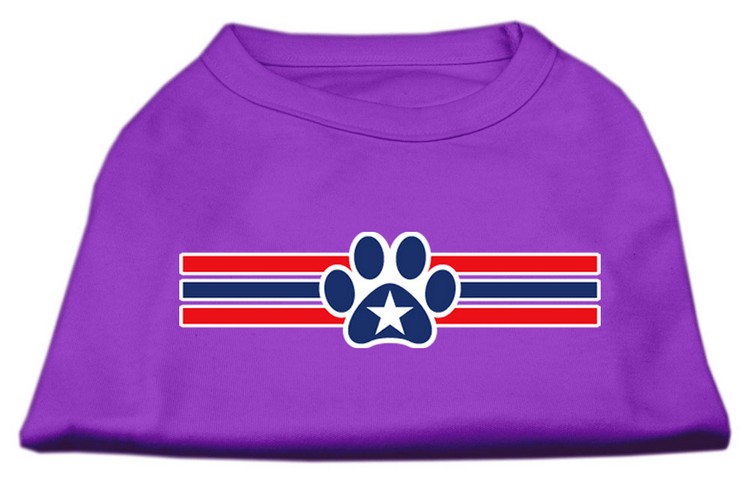 Patriotic Star Paw Screen Print Shirts Purple L