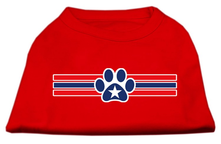 Patriotic Star Paw Screen Print Shirts Red L