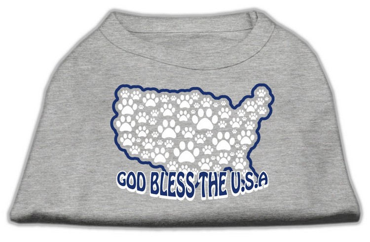 God Bless USA Screen Print Shirts Grey XS