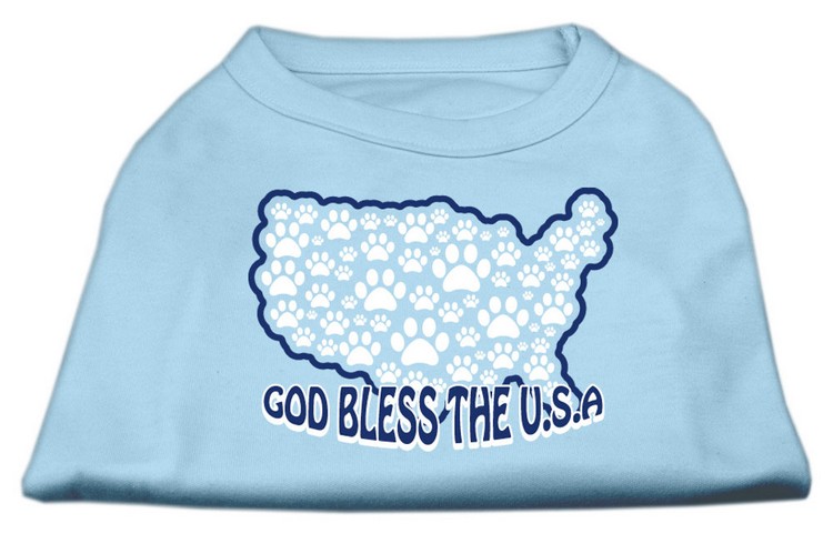 God Bless USA Screen Print Shirts Baby Blue XS