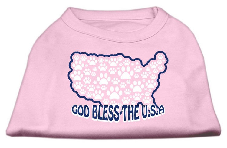 God Bless USA Screen Print Shirts Light Pink XL