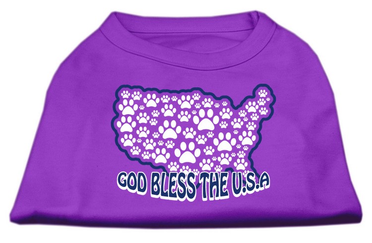 God Bless USA Screen Print Shirts Purple XS