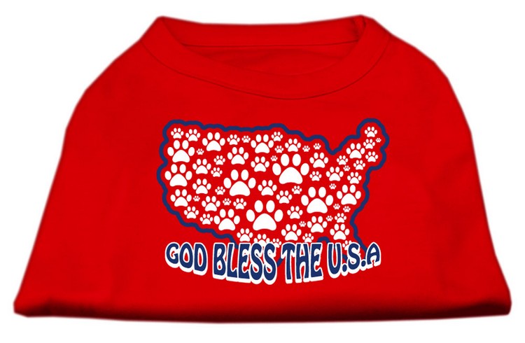 God Bless USA Screen Print Shirts Red XS