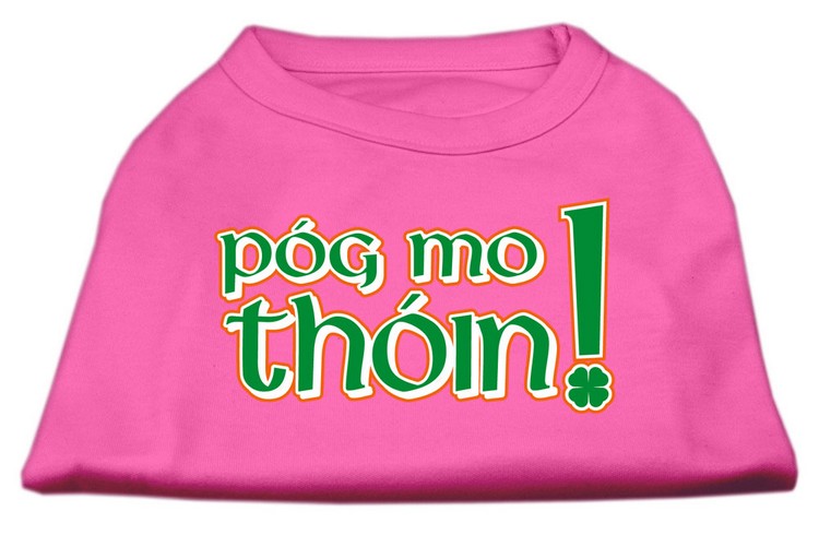 Pog Mo Thoin Screen Print Shirt Bright Pink XS