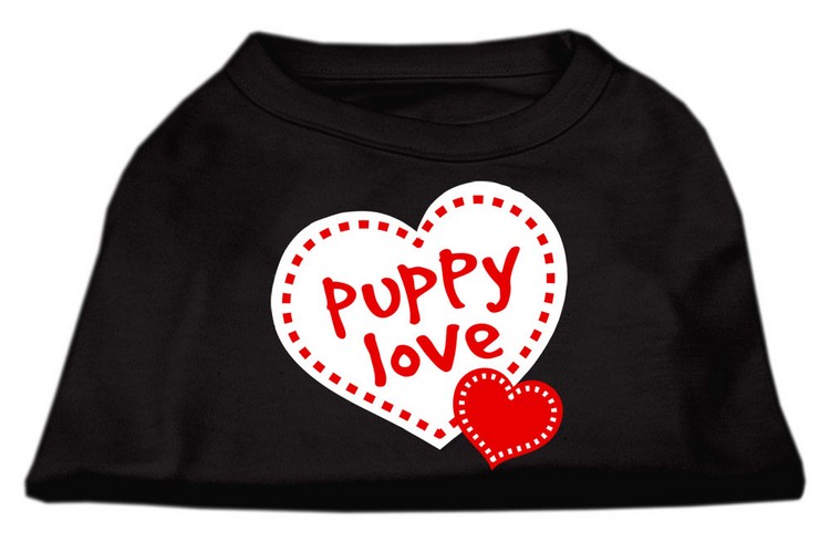 Puppy Love Screen Print Shirt Black Med