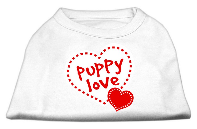 Puppy Love Screen Print Shirt White Sm