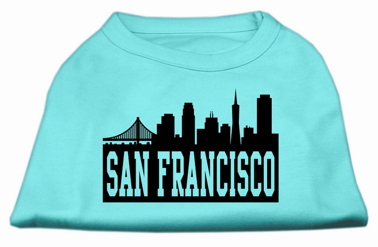 San Francisco Skyline Screen Print Shirt Aqua XXL